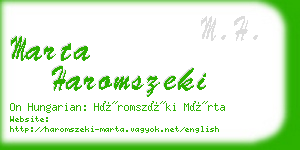 marta haromszeki business card